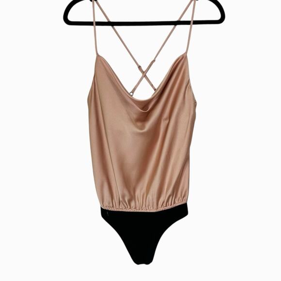 Show Me Your Mumu Bodysuit Diane Tank Top Rose Gold Holiday NYE Quiet Luxury M - Picture 3 of 11